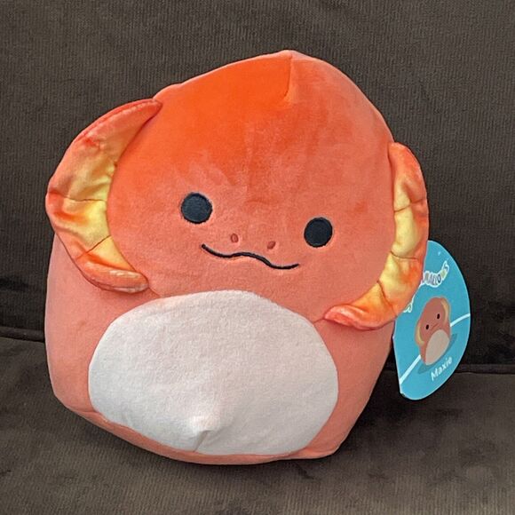 Squishmallow Maxie the Frilled Neck Lizard 8” Orange Stuffed Plush Toy - Picture 1 of 4